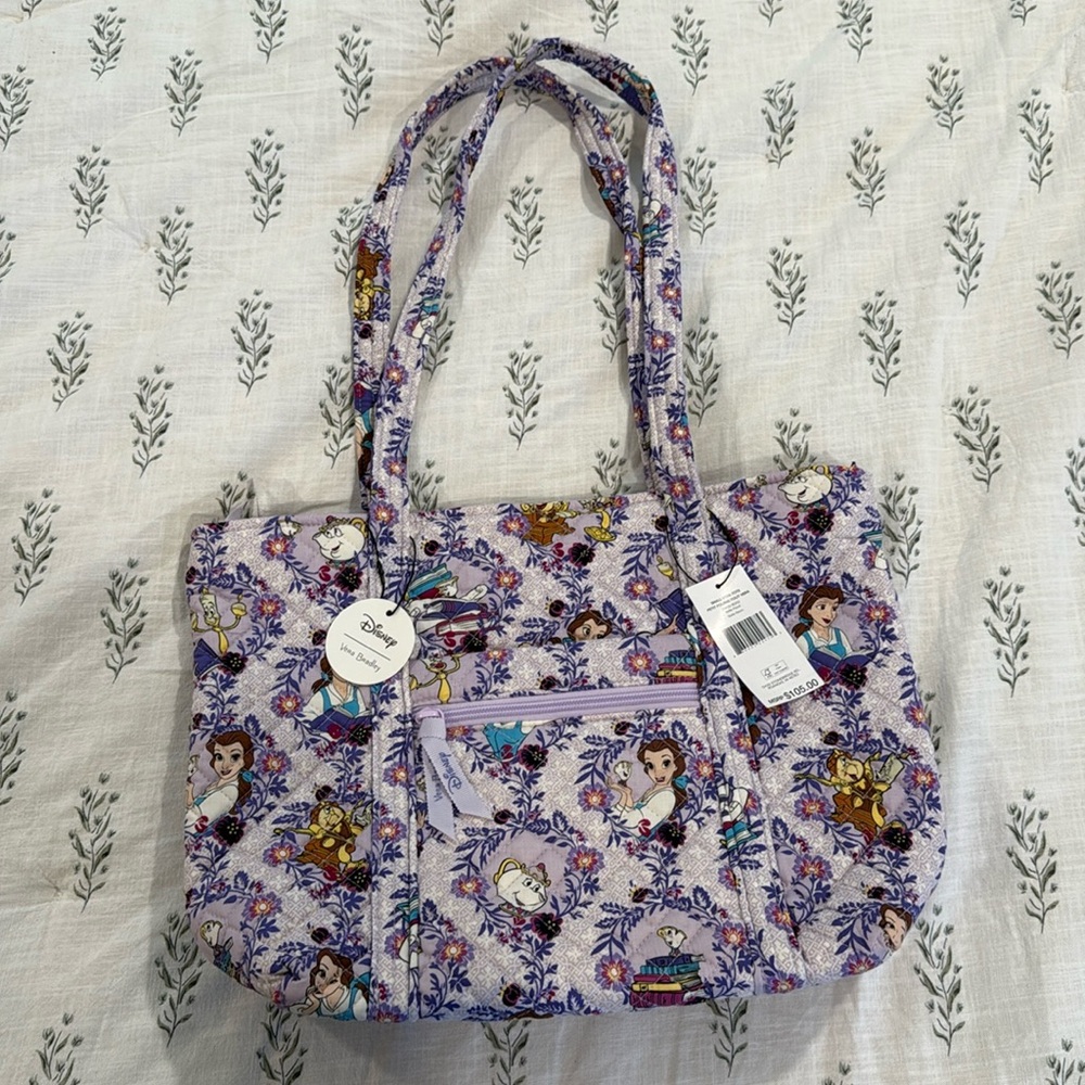 NWT Vera Bradley DISNEY Beauty & the Beast Too Zipper Tote